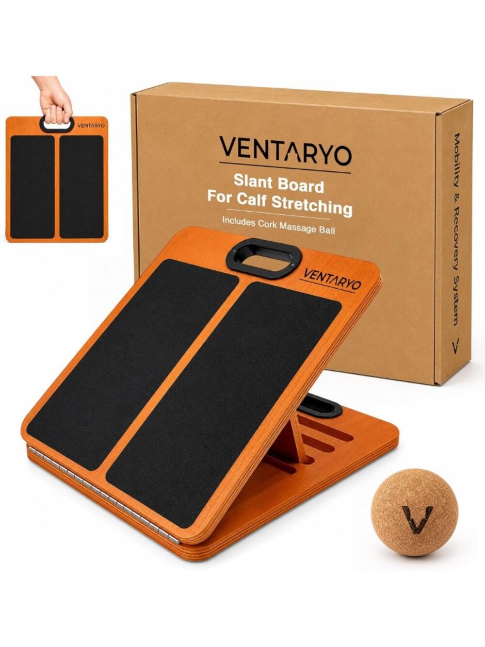 Adjustable Wooden Slant Board for Calf Stretching & Muscle Recovery